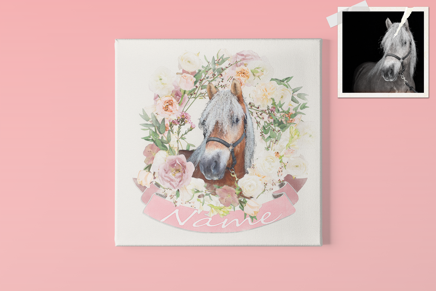 Gepersonaliseerd kunstwerk op basis van uw foto op canvas - Uniek geschenk - Aangepaste afdruk - Aquarelstijl
