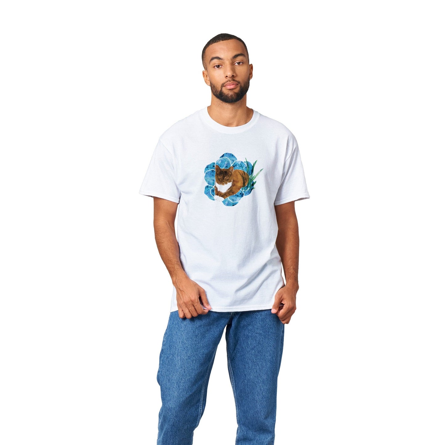 Illustratief T-shirt met huisdier in schetsstijl - Artistiek portret-T-shirt voor dierenliefhebbers