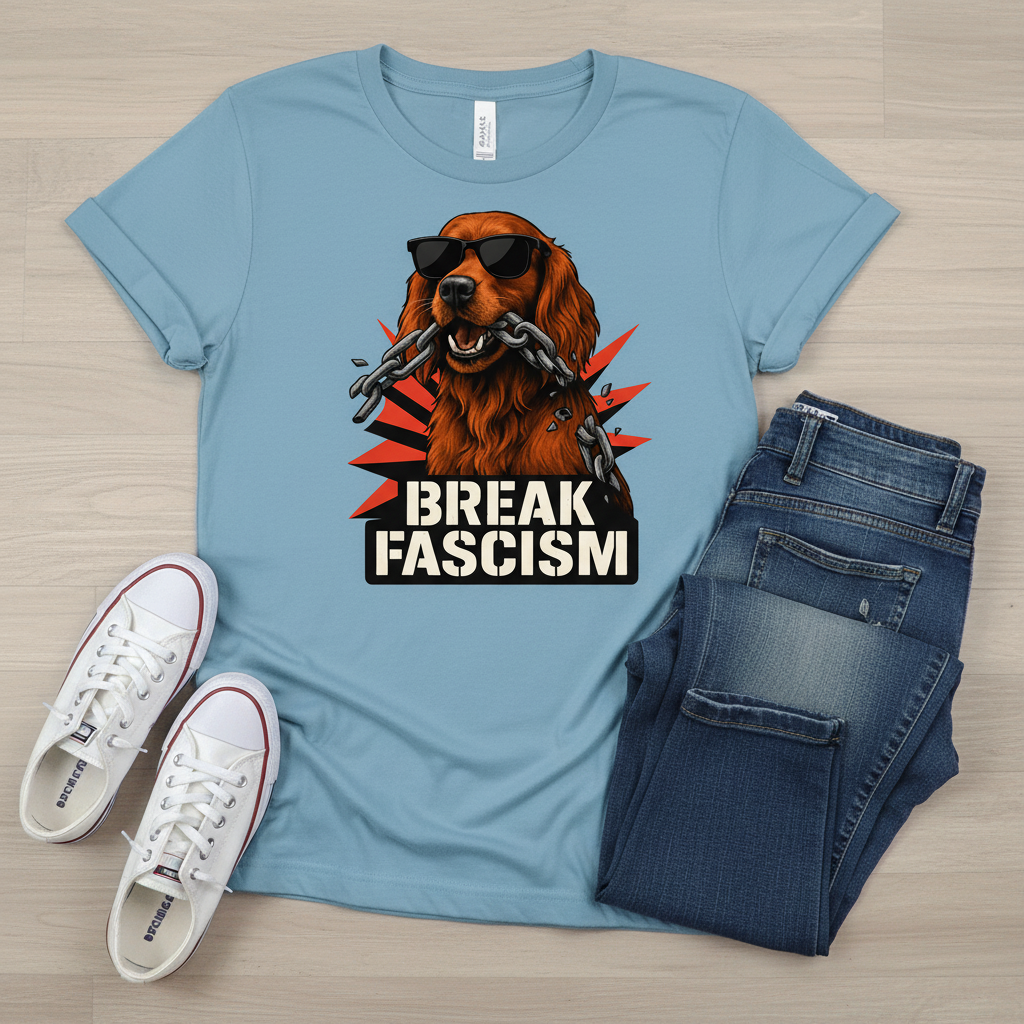 Ierse Setter Statement T-shirt - Breek de ketens, brutaal honden graphic shirt