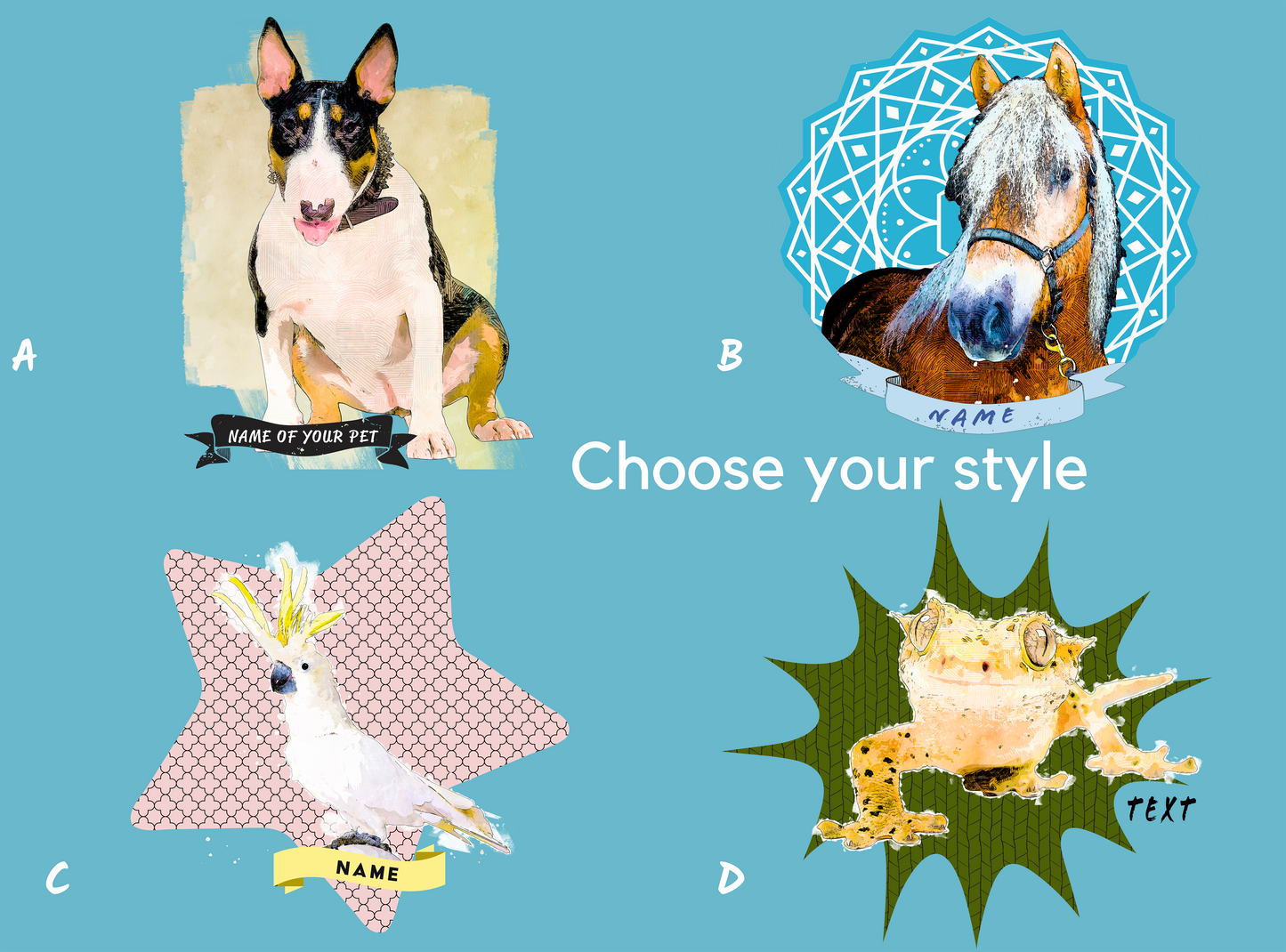 Illustratief T-shirt met huisdier in schetsstijl - Artistiek portret-T-shirt voor dierenliefhebbers
