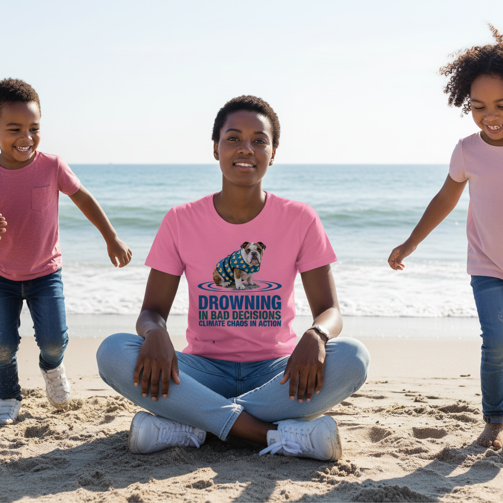 Bulldog Statement T-shirt - Drowning in Bad Decisions Klimaatchaos Honden T-shirt