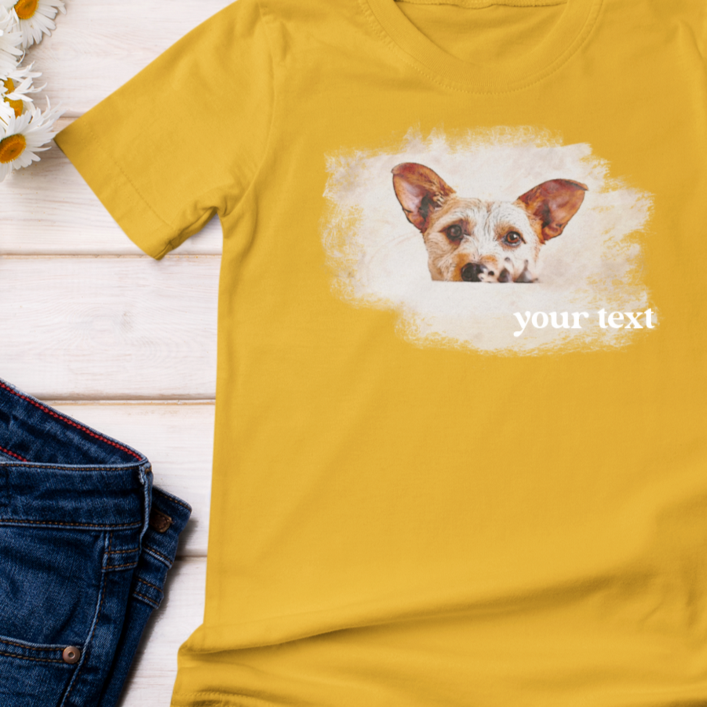 T-shirt met dierenportret op maat - Artistiek geschilderd design