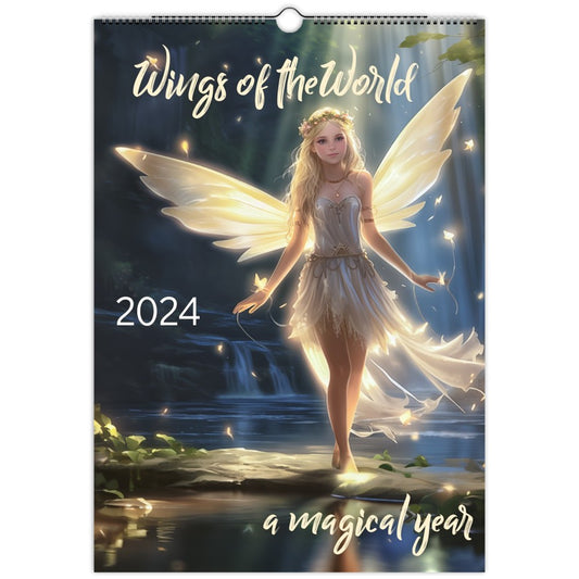 2024 Fairy Calendar - Global Fairies Artistic Illustrations - Unique Wall Calendar for Fairy Lovers