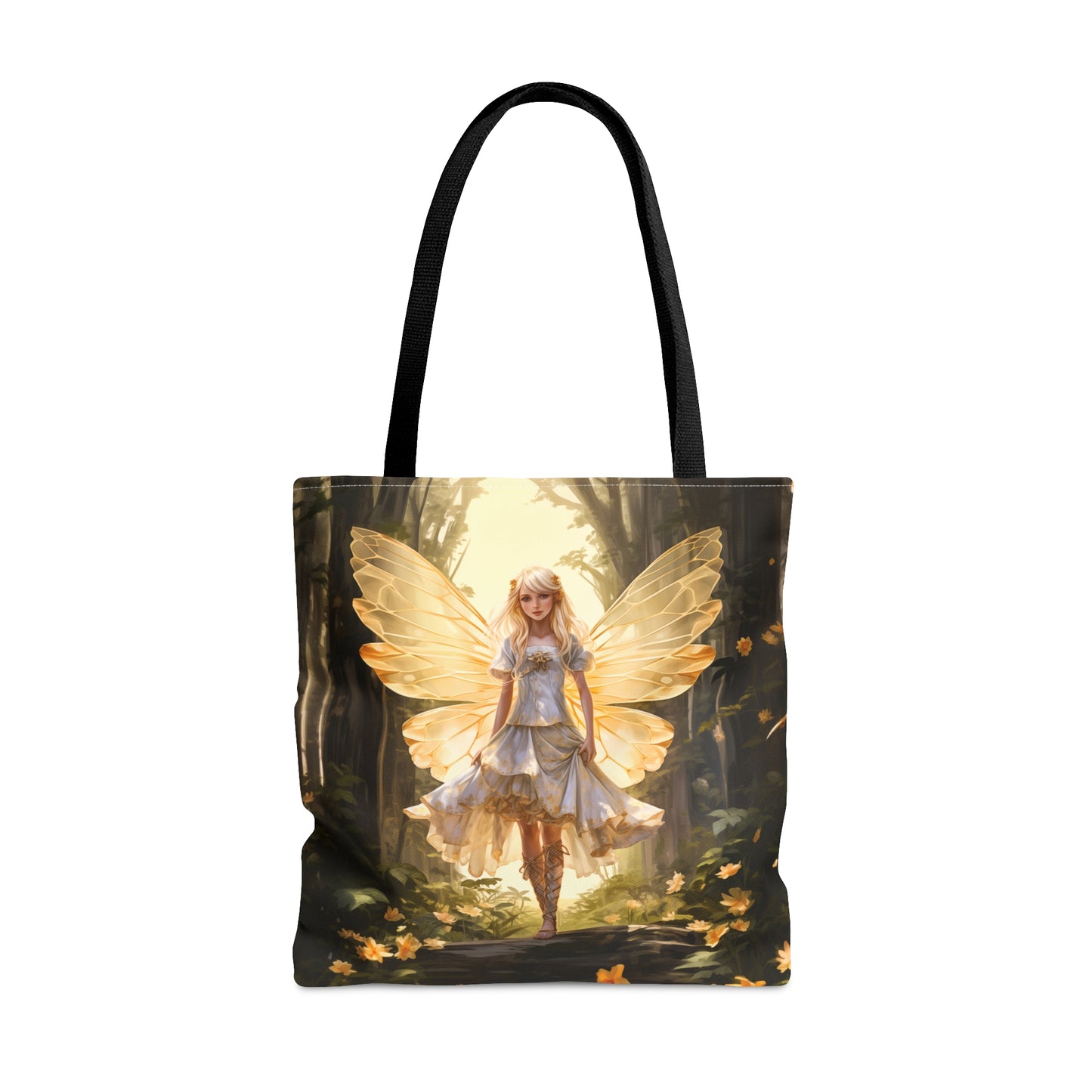 Magical Fairy Print Tote Bag: Chic and Strong, Offered in Two Convenient Sizes