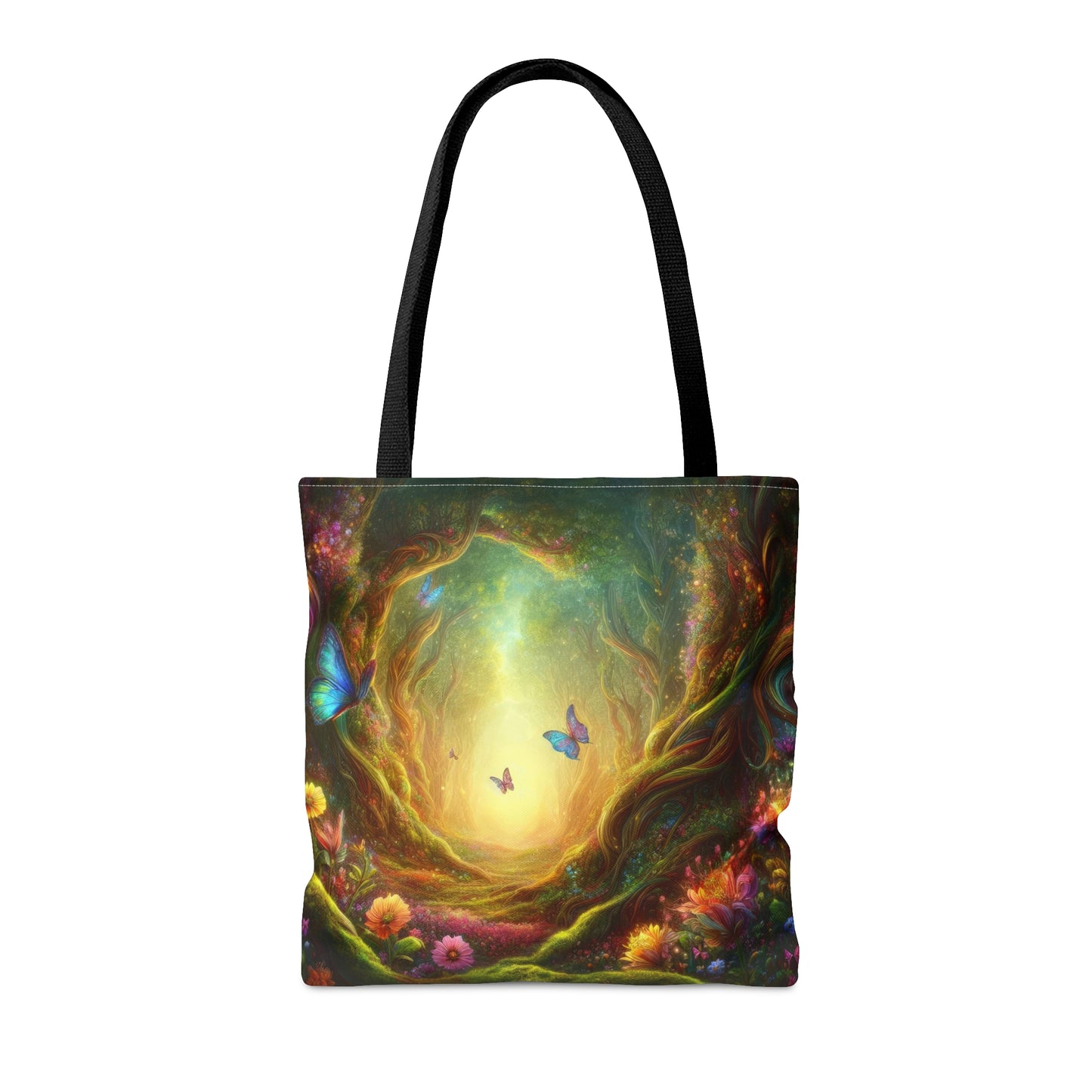 Enchanting Tote Bag with Dark-Skinned Fairy Design: Durable, Stylish, Available in Two Sizes