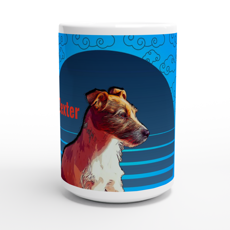 Custom Cartoon Pet Portrait  on a MUG- pet portrait custom,  Unique Personalised Gift - 11oz Ceramic Mug