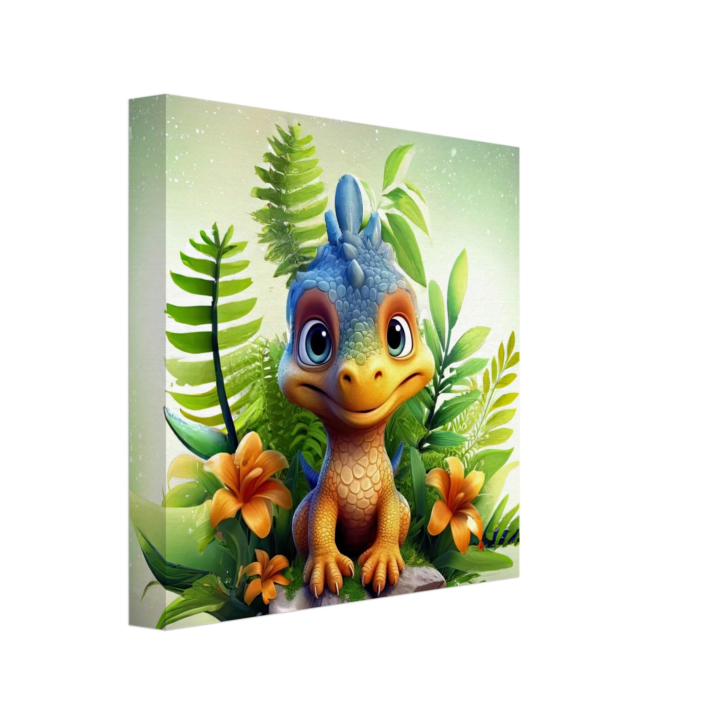 Adorable Baby Dinosaur Canvas Art for Kids' Bedroom Decor