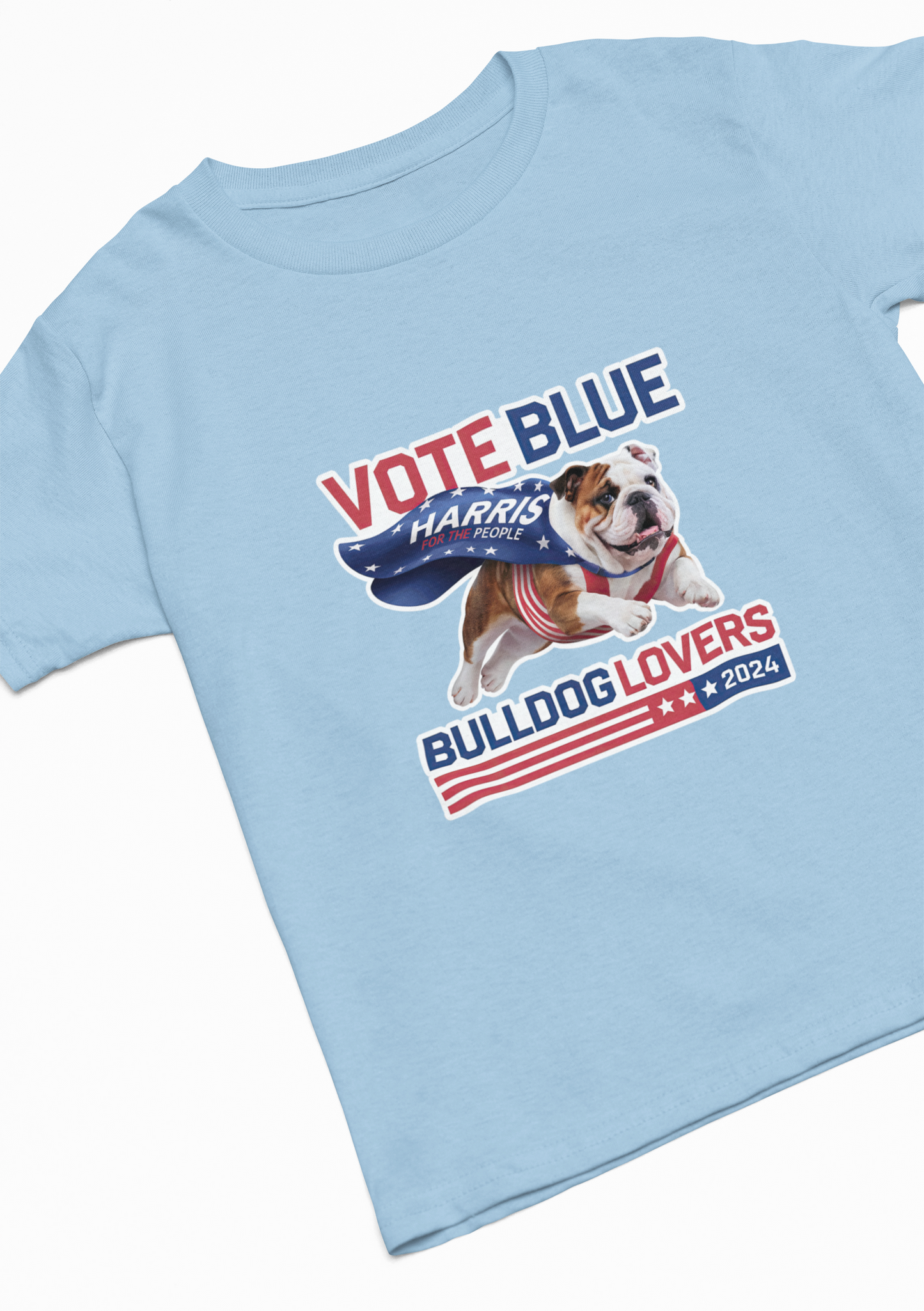 a blue t - shirt with a dog on it