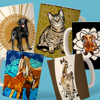 Custom Pet Portrait Mugs - Artful & Personalized Gifts for Any Occasion- 11oz Ceramic Mug