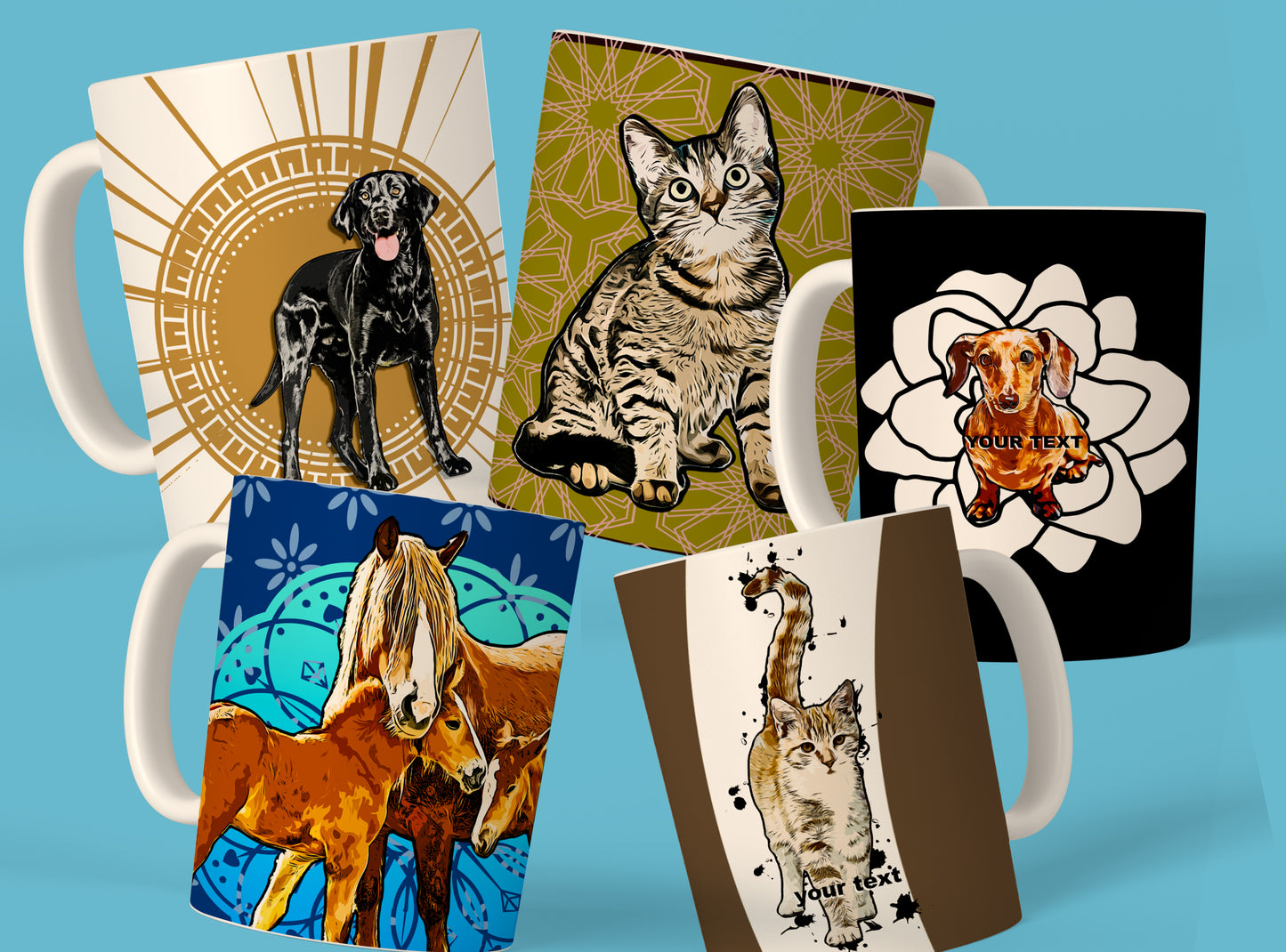 Custom Pet Portrait Mugs - Artful & Personalized Gifts for Any Occasion- 11oz Ceramic Mug