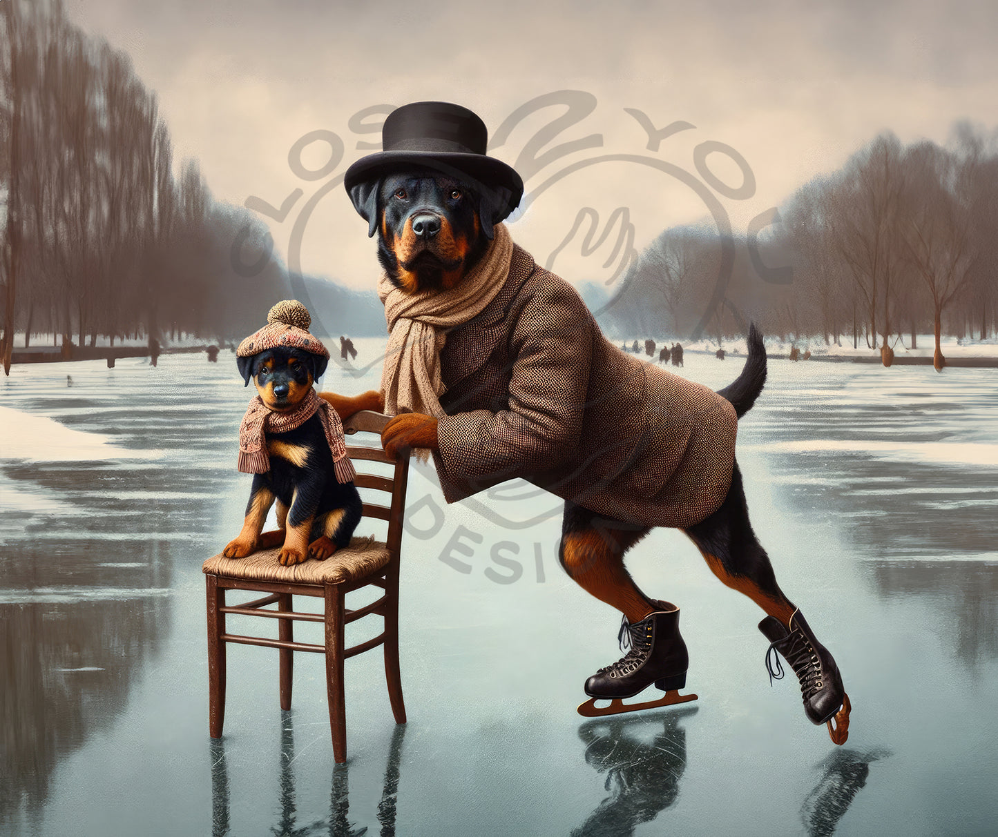 2025 Rottweiler Art Calendar - 12 Unique Artistic Styles-  Ledger vertical (11" x 16.5")