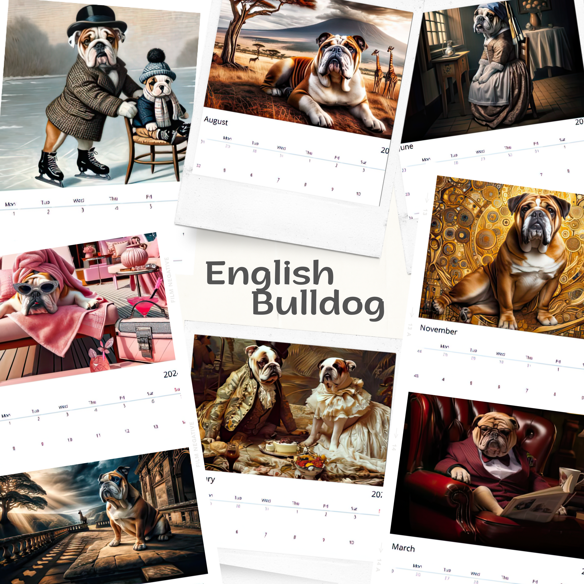 a calendar with a bunch of pictures of dogs