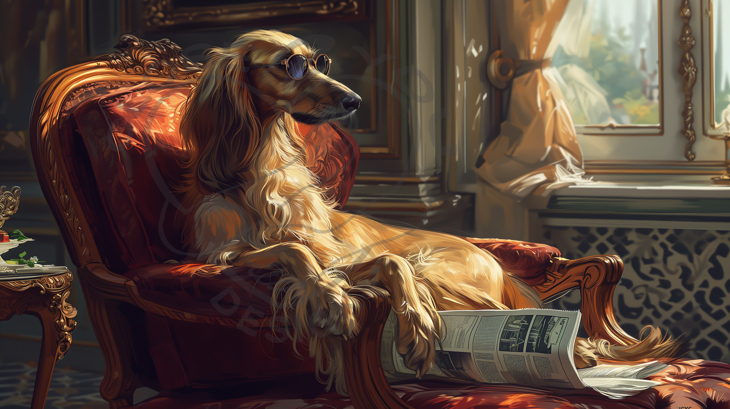 2024 Afghan Hound Art Calendar - 12 Unique Artistic Styles-Ledger vertical (11" x 16.5")