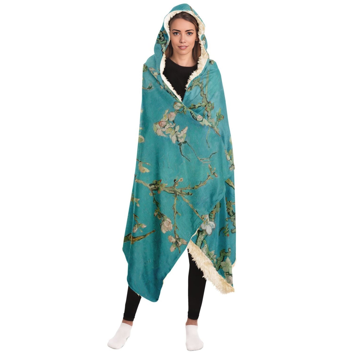 Hooded Blanket Almond Blossoms