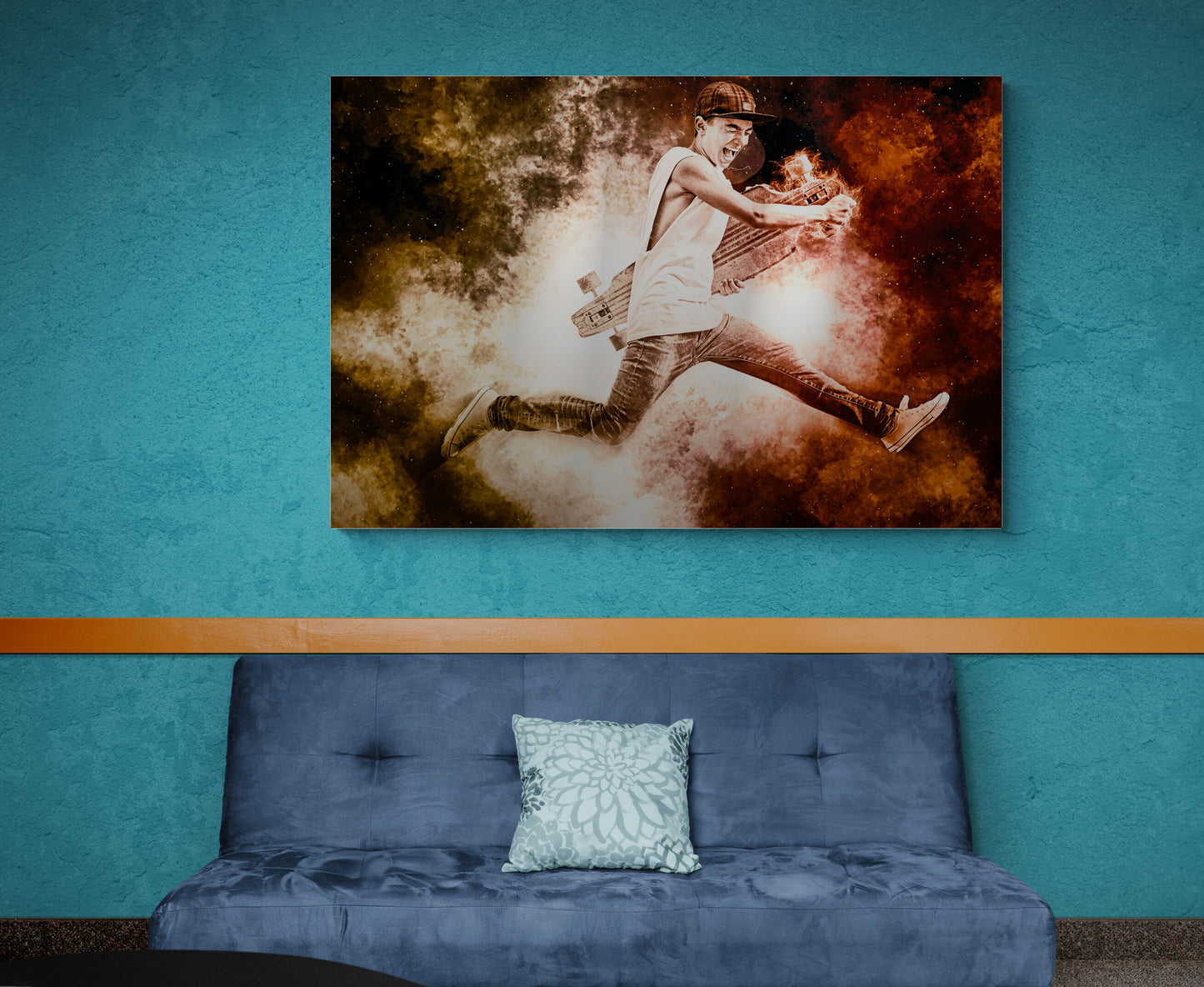 Custom Canvas Print from Your Photo - Unique Cosmic Burst Artwork - Personalized Gift Idea