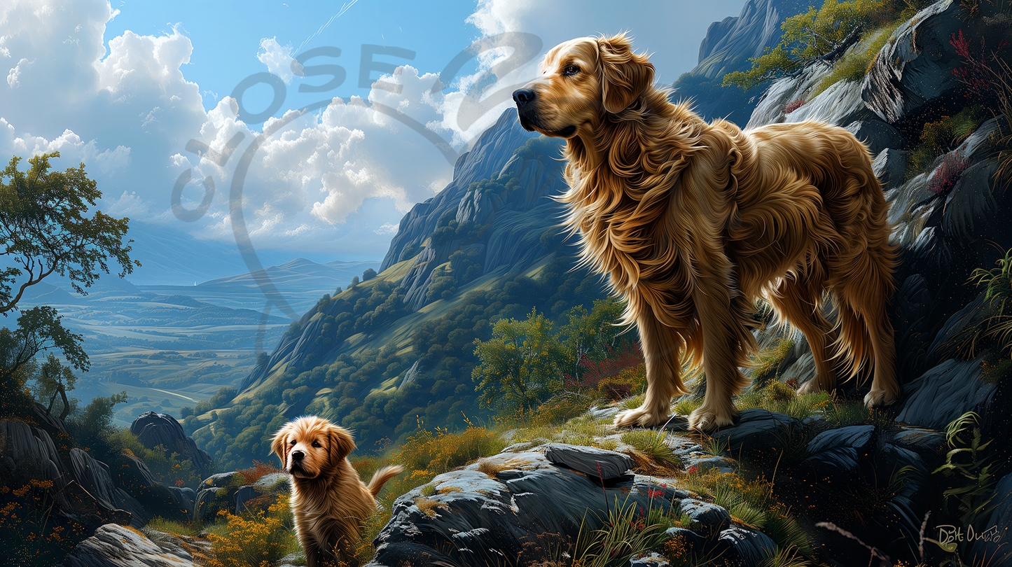 2025 Golden Retriever Art Calendar - 12 Unique Artistic Styles