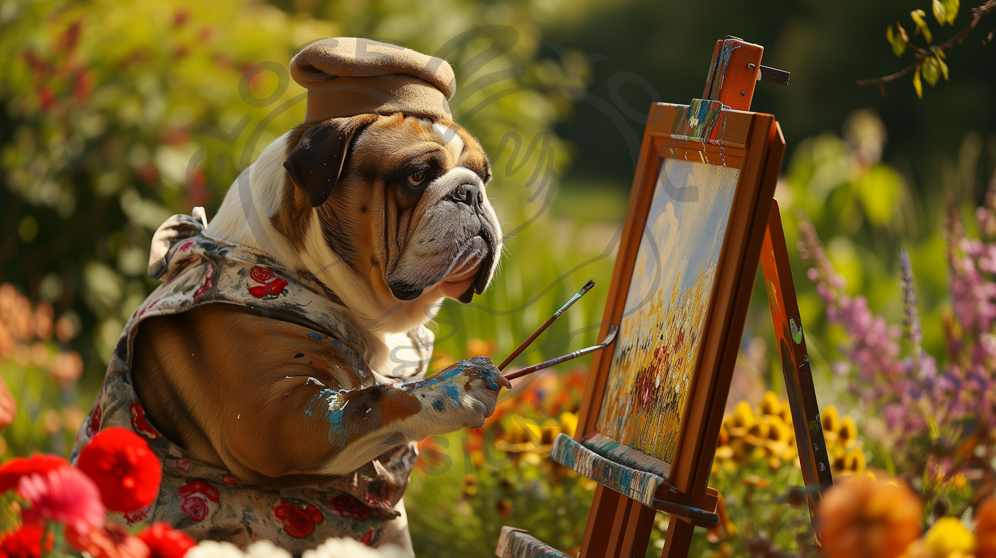 2025 English Bulldog Art Calendar - 12 Unique Artistic Styles  - Ledger vertical (11" x 16.5")