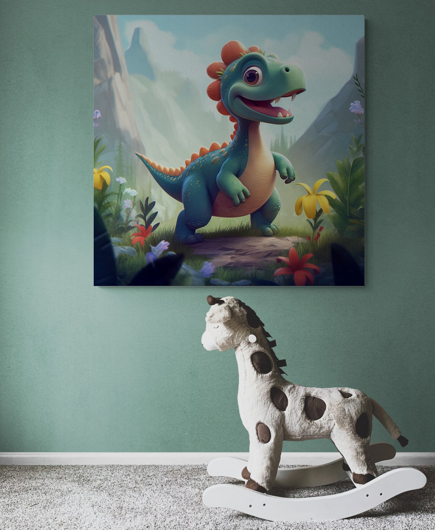 Transform Your Child's Bedroom with Baby Dinosaur Canvas Prints