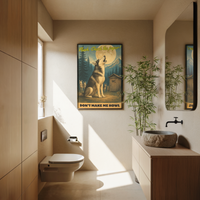Howling Husky Bathroom Poster –Toilet Humor Wall Art