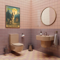 Howling Husky Bathroom Poster –Toilet Humor Wall Art