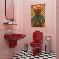 Vintage Sass: German Shepherd Bathroom Sign for Short Visits Only