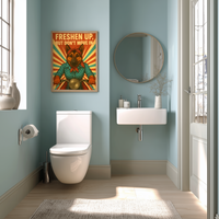 Vintage Sass: German Shepherd Bathroom Sign for Short Visits Only