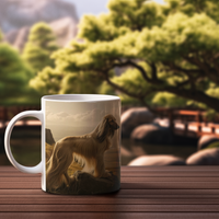 Afghan Hound Landscape Mug - Majestic Highland Scenery Inspired Coffee Cup, 11oz Ceramic