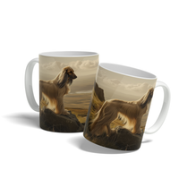 Afghan Hound Landscape Mug - Majestic Highland Scenery Inspired Coffee Cup, 11oz Ceramic