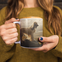 Afghan Hound Landscape Mug - Majestic Highland Scenery Inspired Coffee Cup, 11oz Ceramic