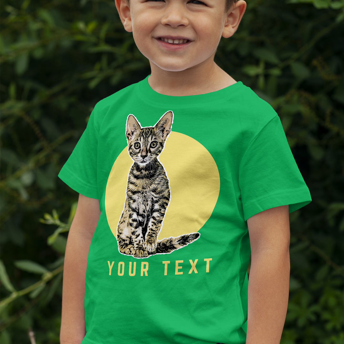 Children's T-shirt - Personalized Cartoon Pet Illustration - Custom Pet Portrait Tee