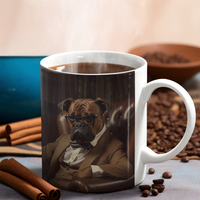 Sophisticated Boxer in a 11oz Suit Mug - Perfect for Dog Lovers