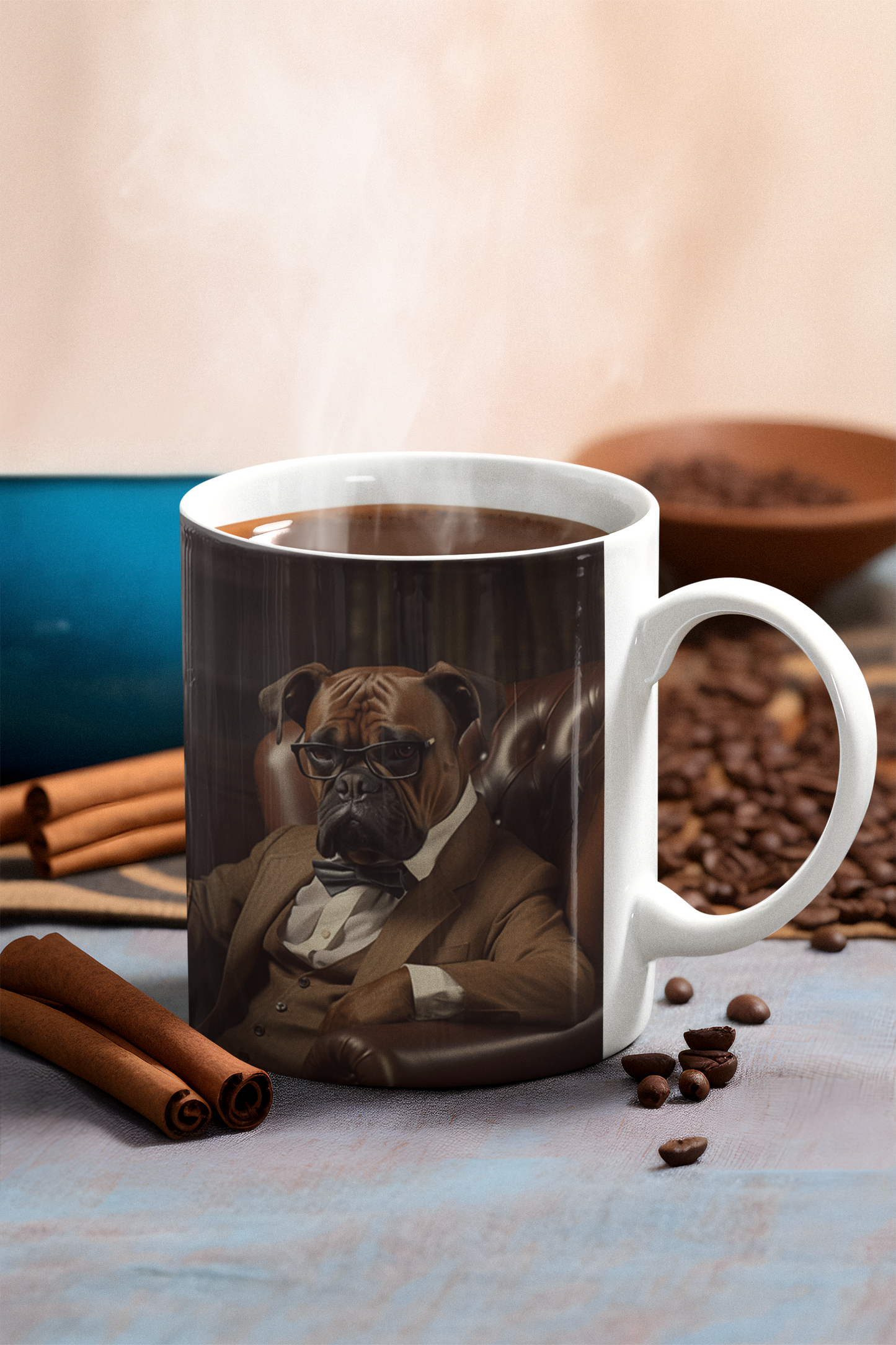 Sophisticated Boxer in a 11oz Suit Mug - Perfect for Dog Lovers