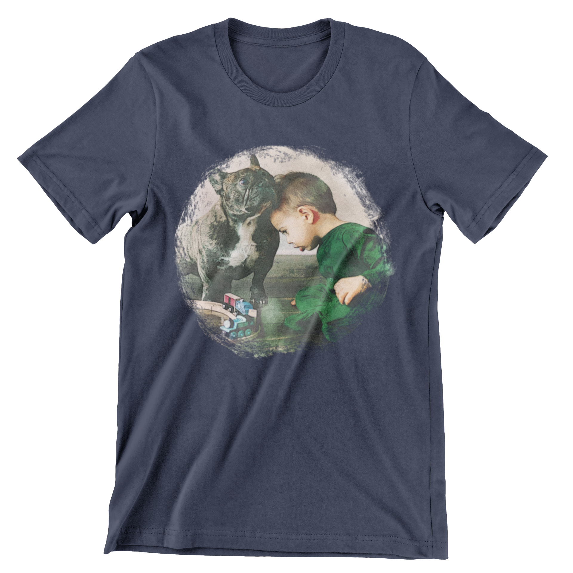 Custom Pet Portrait T-Shirt - Artistic Painted Shape Design