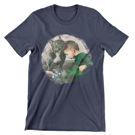 Custom Pet Portrait T-Shirt - Artistic Painted Shape Design