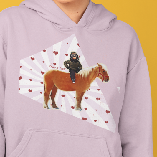 Retro Style Pet Portrait Hoodie - Vintage Vibe Custom Sweatshirt