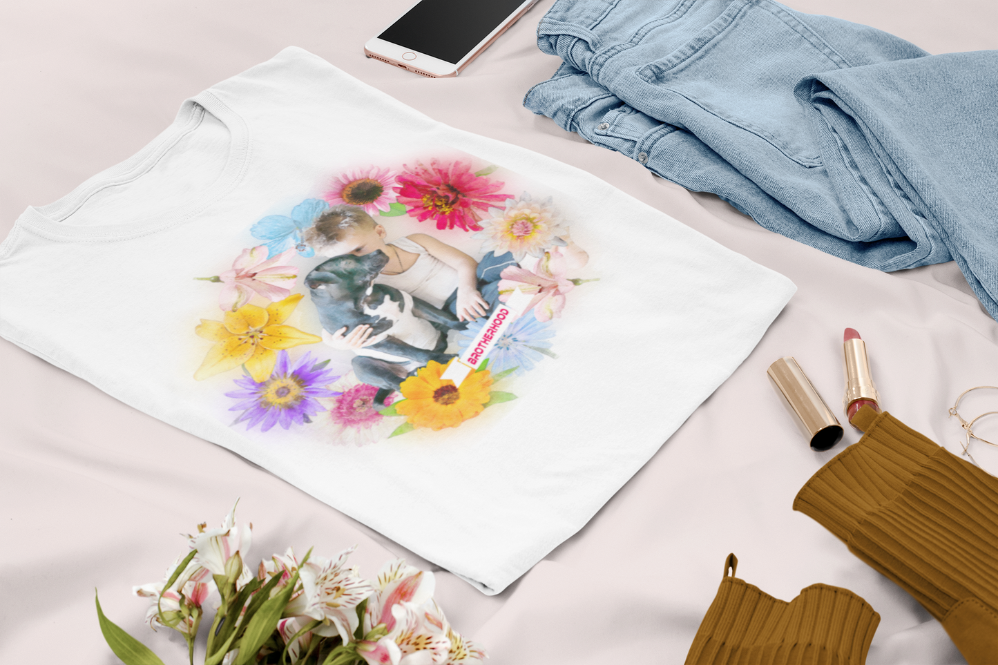 Watercolor Style Custom Pet T-Shirt - A Vivid Canvas of Cozy Fashion