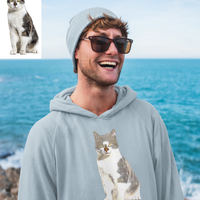 Custom Pet Portrait Hoodie - Personalized pet Photo on Sweatshirt with Pouch Pocket