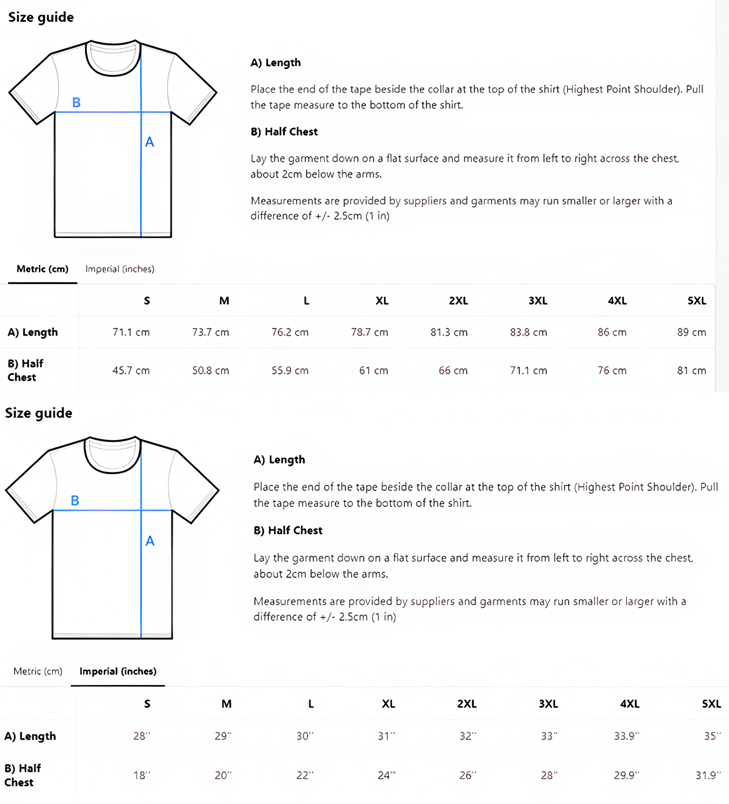 a t - shirt size guide for men and women