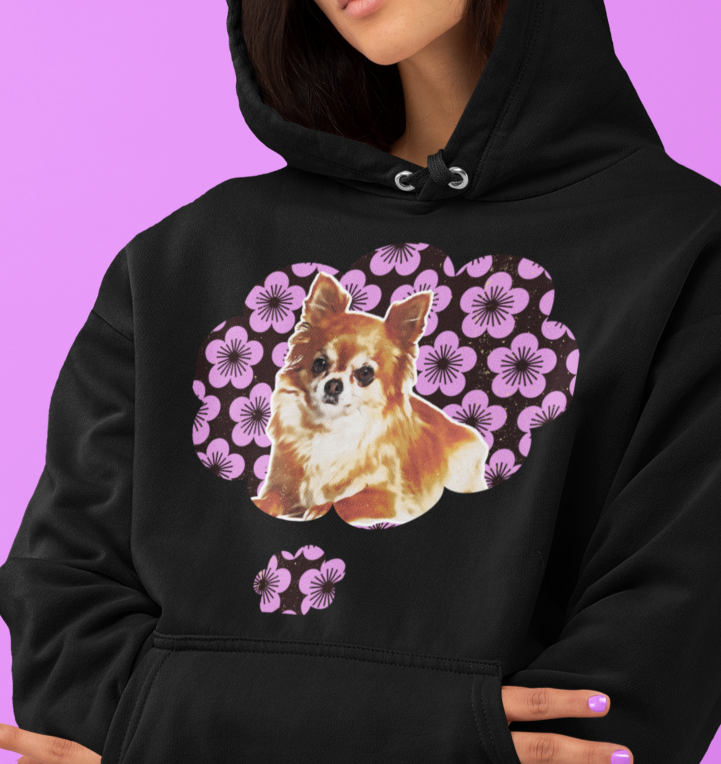 Retro Style Pet Portrait Hoodie - Vintage Vibe Custom Sweatshirt