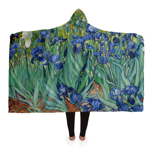 Hooded Blanket - Irises from van Gogh