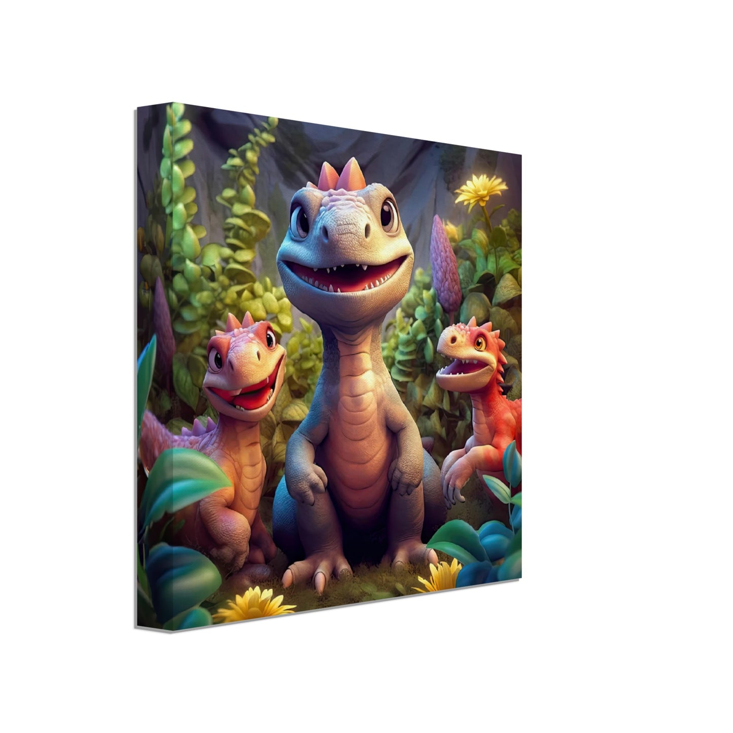 Cuddlesaurus Family Adventure Wall Art: Playful Baby Dinosaur Prints for Kids' Rooms