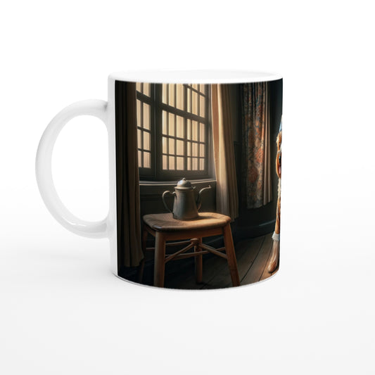 Yorkshire Terrier Art Mug - Vermeer Style 'Girl with a Pearl' Inspired Coffee Cup, 11oz Ceramic