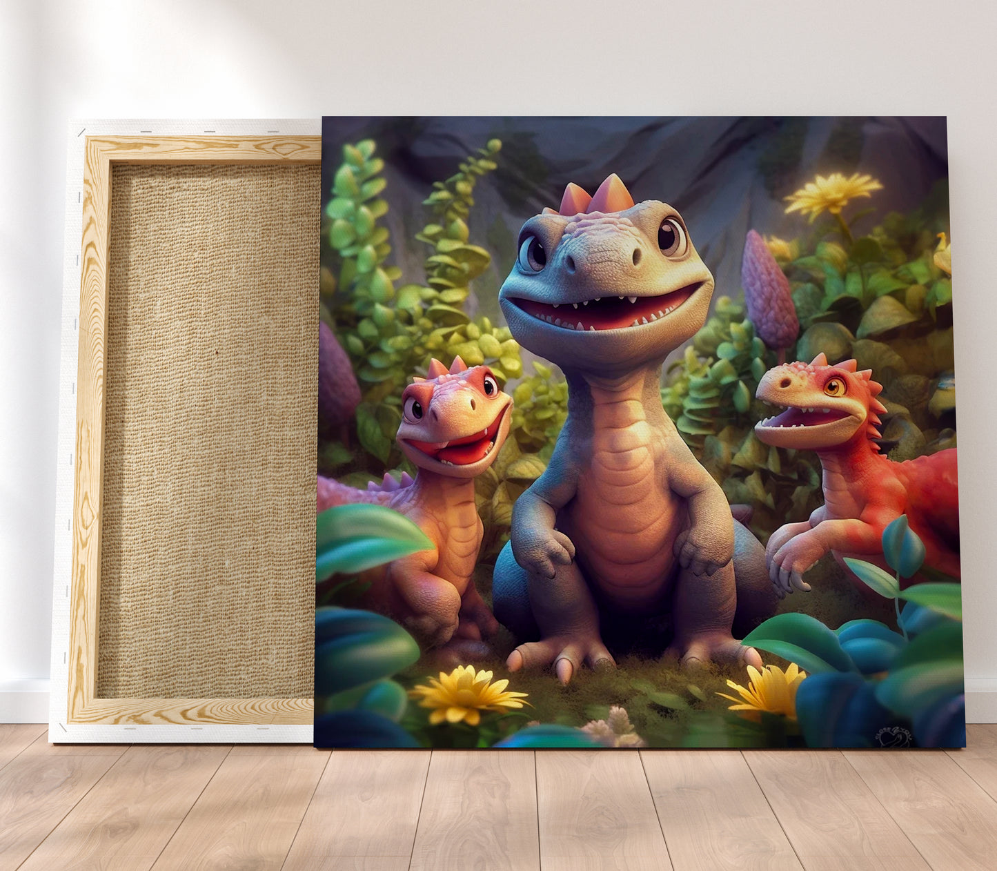 Cuddlesaurus Family Adventure Wall Art: Playful Baby Dinosaur Prints for Kids' Rooms