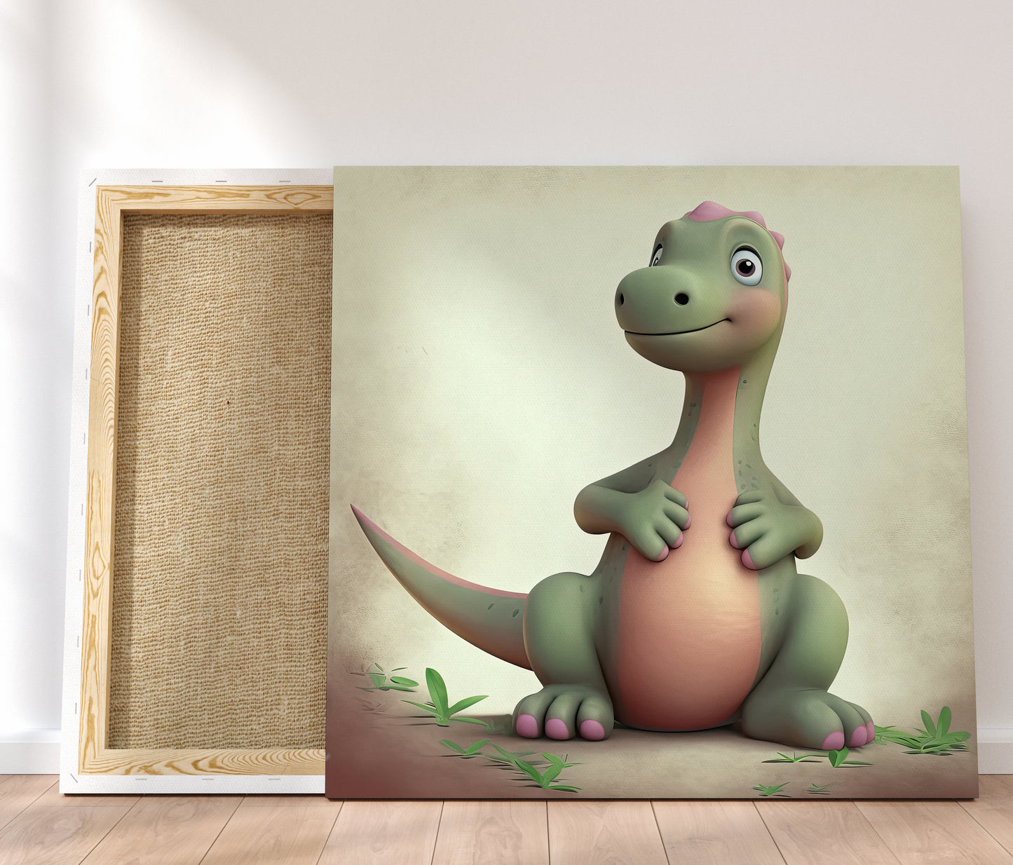 Charming Baby Dinosaur Art for Kids' Bedroom Decor