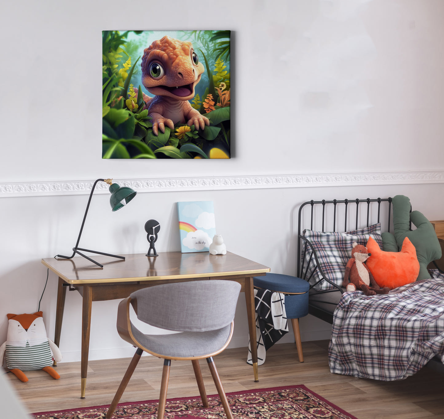 Roar-some Decor: Cuddlesaurus Wall Art for Kids