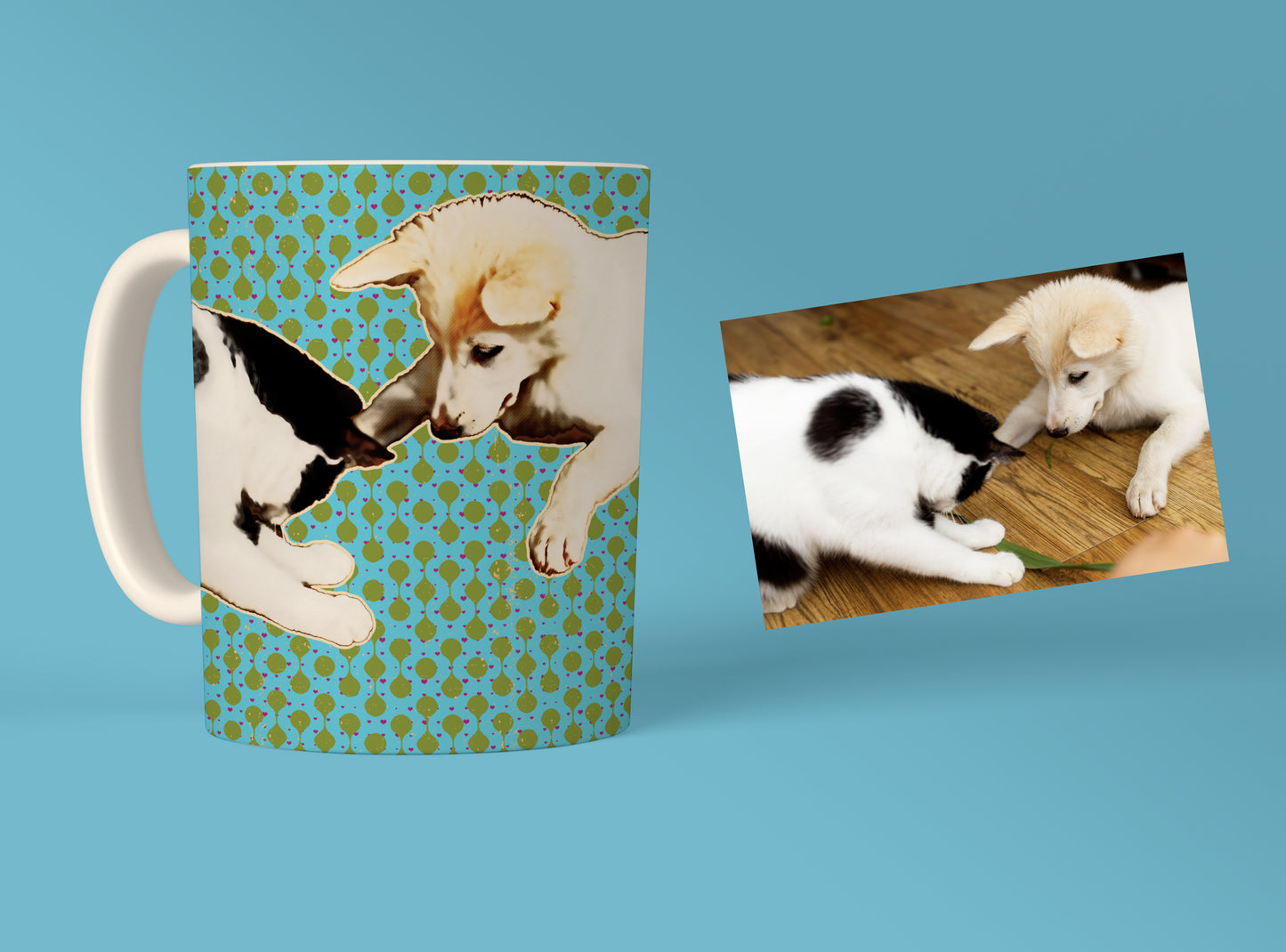 Retro Art Custom Pet Mug - Personalized Pet Portrait, Unique Gift for Pet Lovers - 11oz Ceramic Mug