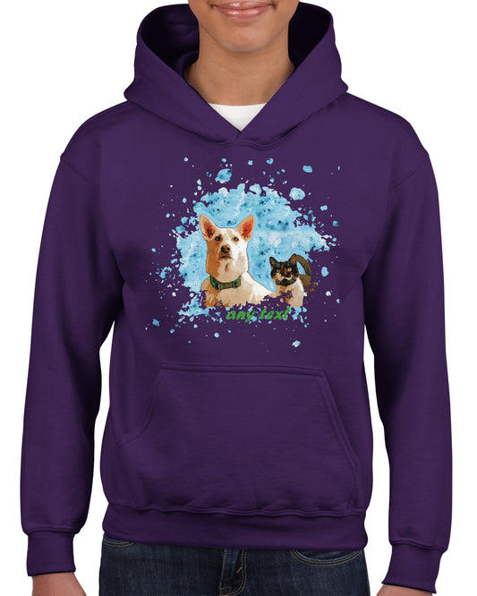 Custom Pet Portrait on a Hoodie for Kids -Cartoon - Unique Personalised Gift