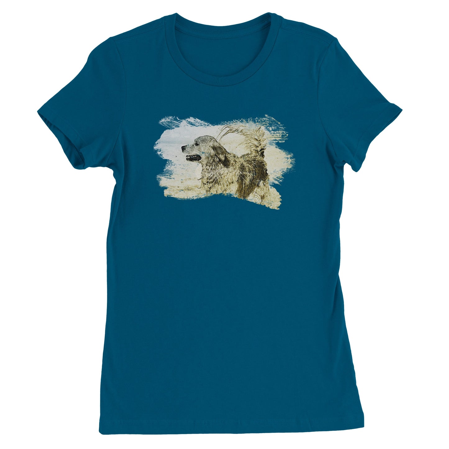 Custom Pet Portrait T-Shirt - Artistic Painted Shape Design