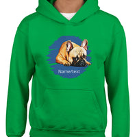 Custom Pet Portrait on a Hoodie for Kids - Cartoon- Unique Personalised Gift