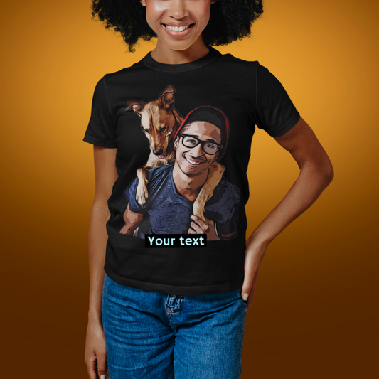 Personalized Pet Portrait T-Shirt - Custom Animal Art Tee for Pet Lovers